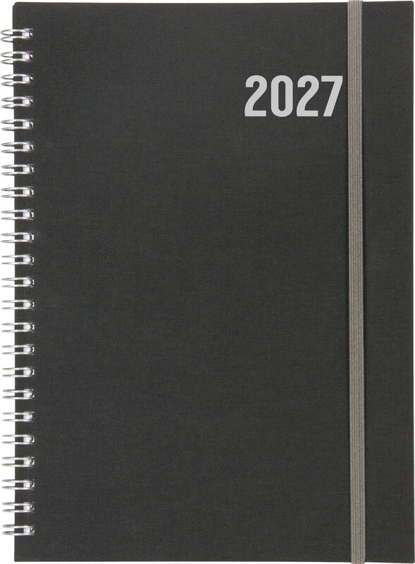 Biella Dispo Term Savanna Agenda – 1 Woche/2 Seiten, Spiralbindung, 14,5 × 20,5 cm, 2027, Dunkelgrau, FSC