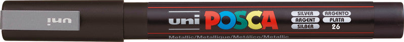 Uni-Ball Kreidemarker – Rund, 0,9–1,3 mm – Silber