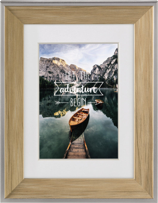Hama Bilderrahmen Sierra, Kunststoff, Natur, 16,5 × 21,5 cm, mit Aufsteller und Aufhänger – eco:plus