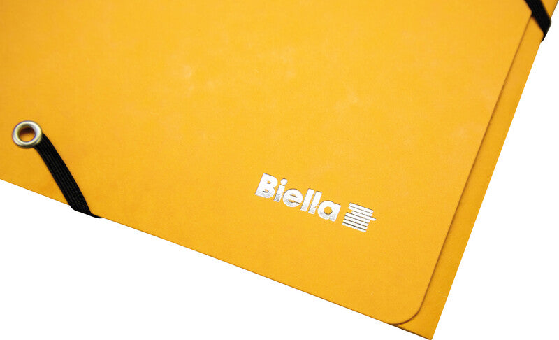 Biella Sammelmappe für A4, Karton, gelb, mit Gummizug