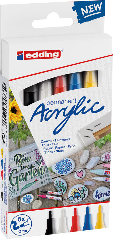 Edding Acrylmarker für Permanent-Marker – sortiert, 5er