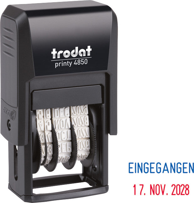 Trodat Motivstempel Printy 4850 – Motiv: EINGEGANGEN, selbstfärbend, 25 × 14 mm, Deutsch