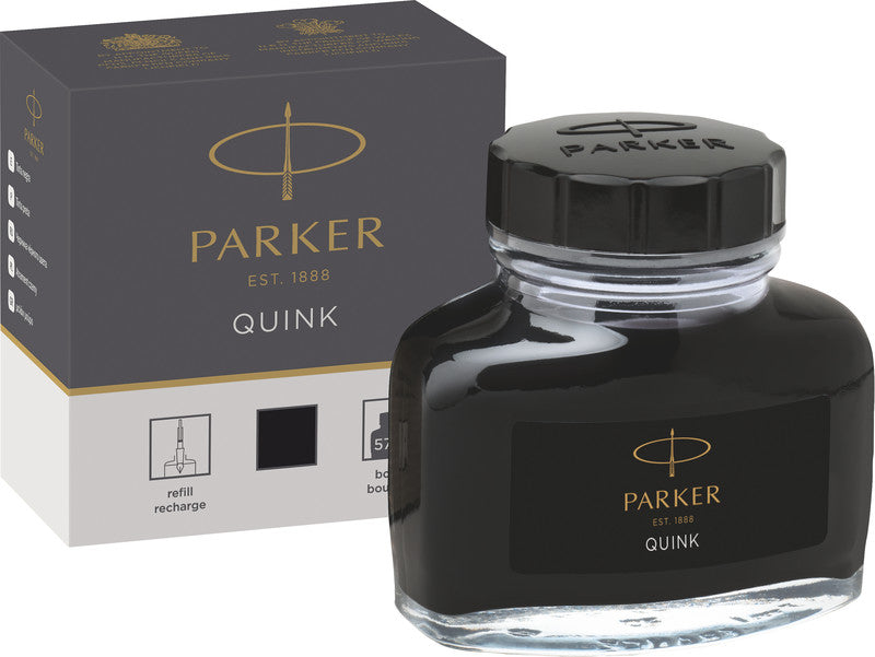 Parker Super Quink Tinte – Schwarz, geruchsarm, 57 ml