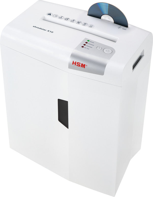 HSM Shredstar X10 – Aktenvernichter, DIN P-4, Partikelschnitt 4,5 × 30 mm, 10 Blatt, 20 l, A4