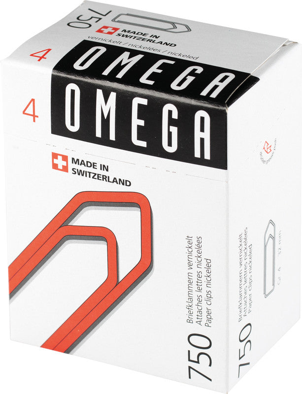 Omega Büroklammern – 32 mm – Metall – Silber – 750 Stück