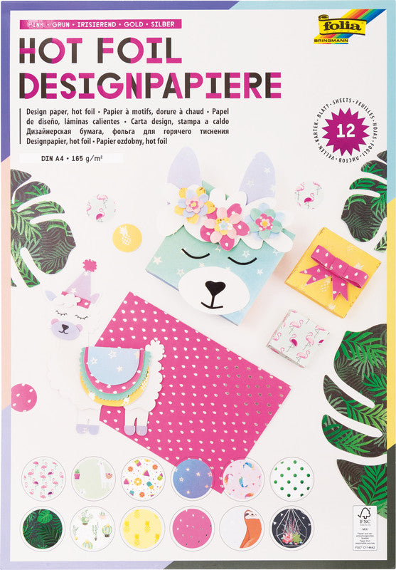 Folia Motivblock Hotfoil – A4 – 165 g/m² – sortiert – 12 Blatt