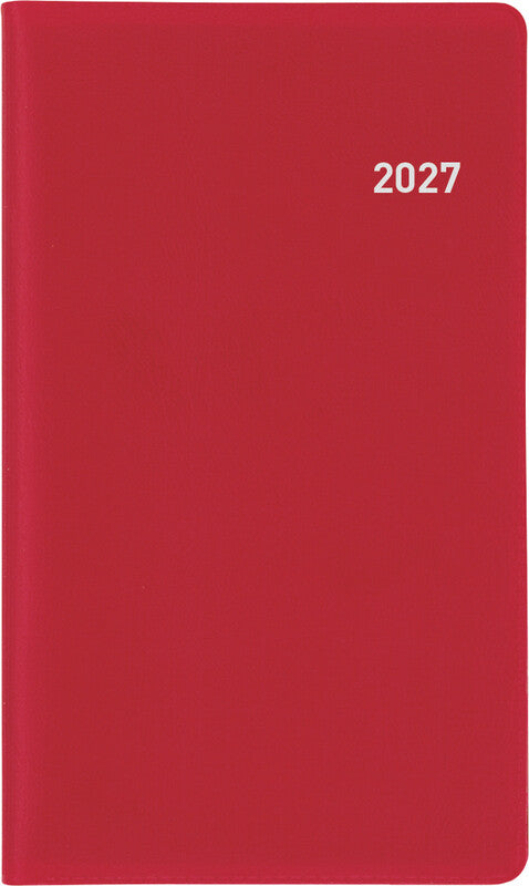 Biella Planer Bern Wochenplaner – 1 Woche/1 Seite, geheftet, 8,7 × 15,3 cm, Jan–Dez 2027, weinrot, PEFC