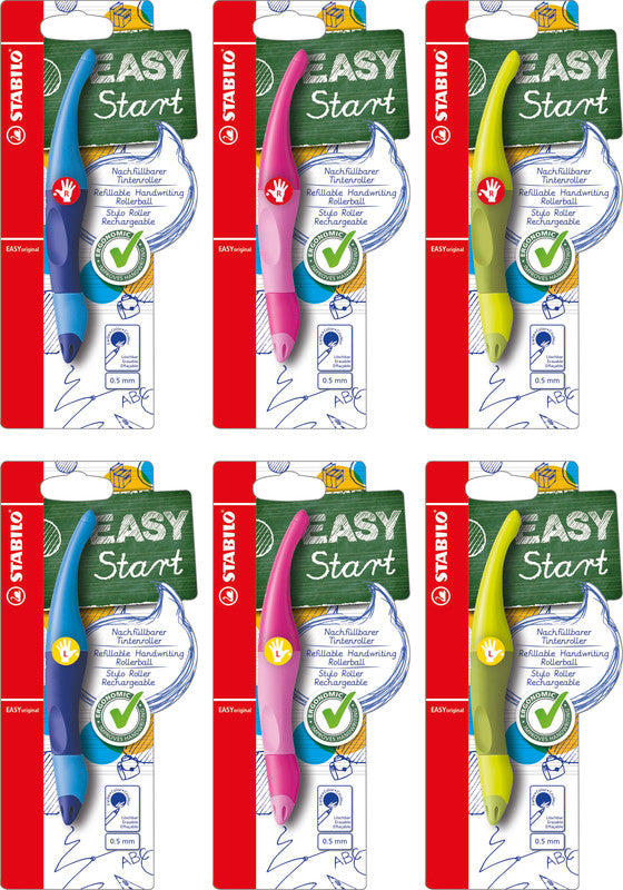 STABILO EASYoriginal Start – Tintenroller mit Kappe, 0,5 mm, blau, 1er Blister, für Linkshänder