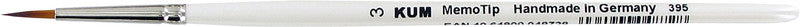 Kum Pinsel – weiss, synthetisch, Länge 130 mm, Grösse 3, Aluminiumzwinge, formstabile Spitze