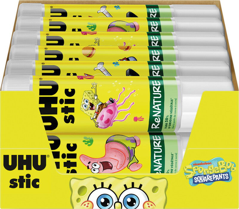 UHU Klebestift – stark, transparent, lösemittelfrei, schnelltrocknend, 21 g, zum Basteln