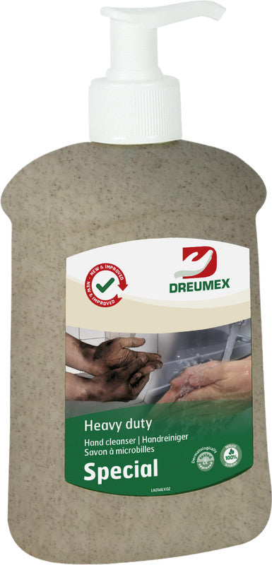 Dreumex Handreinigungspaste – Kunststoff, Weiss, 500 g, inkl. Pumpe, Litschi-Duft