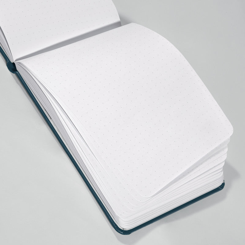 Sigel Notizblock, 158 × 110 mm, punktkariert, Fadenheftung, Hardcover, 79 Blatt, perforiert – dunkelblau
