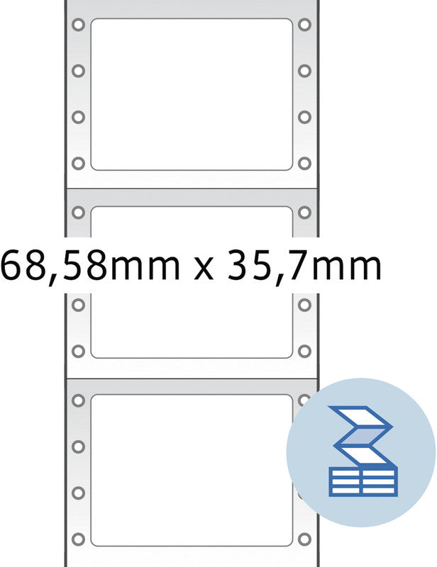 HERMA Druckeretiketten, 69 mm × 36 mm, weiss, Papier, permanent, 4000 Etiketten
