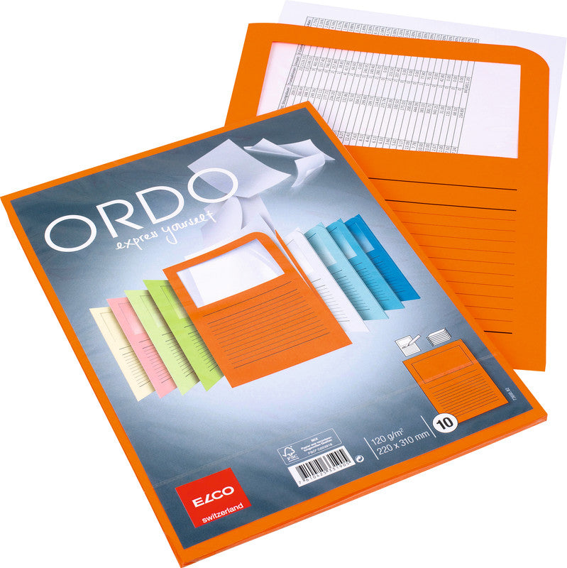 Elco Ordo Classico Sichtmappe A4 – Orange, Papier, 10er-Pack