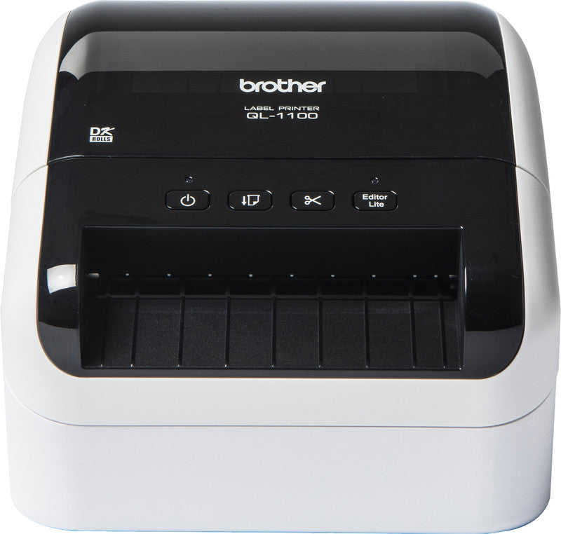Brother QL-1100c – Etikettendrucker, Thermodirekt, für DK-Rollen bis 101,6 mm, Auto-Cutter, USB, 300 dpi