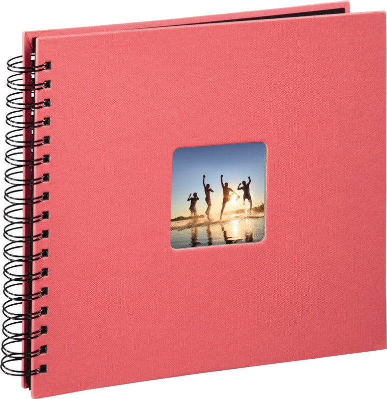 Hama Fotoalbum – für 280 × 240 mm, Flamingo, mit Spiralbindung, mit Pergaminzwischenblättern, Papier