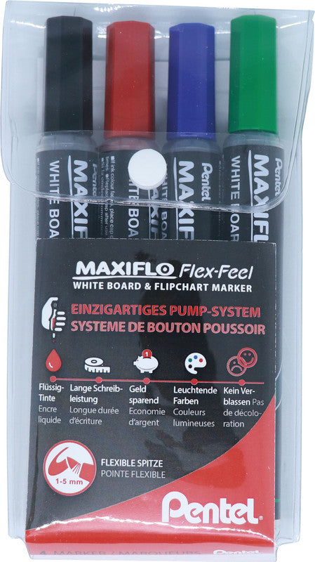 Pentel Non-Permanent-Marker MWL5 – sortiert – 4er-Set