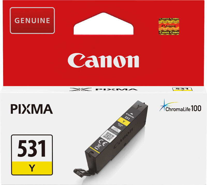 Canon Tintenpatrone CLI-531, Gelb, 8,2 ml – für Tintenstrahldrucker und Multifunktionsgeräte