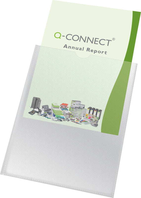 Q-connect Dokumentenhülle – für A7-Format – 74 × 105 mm, Kunststoff, transparent – 25 Stück