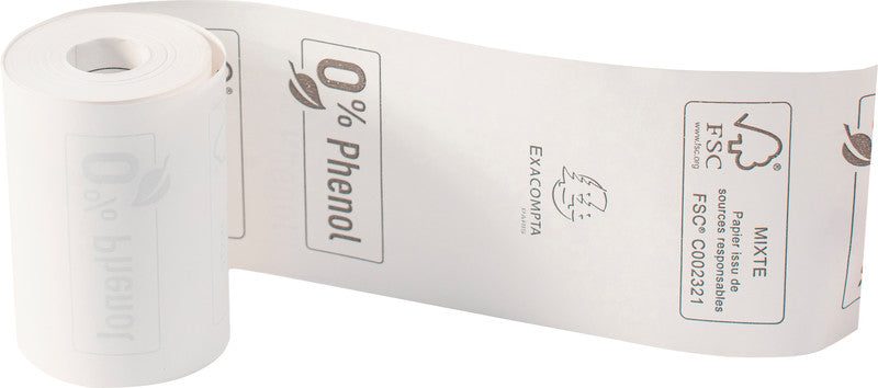 Exacompta Thermorolle 57 mm × 18 m, ohne Kern, Ø 40 mm, phenolfrei