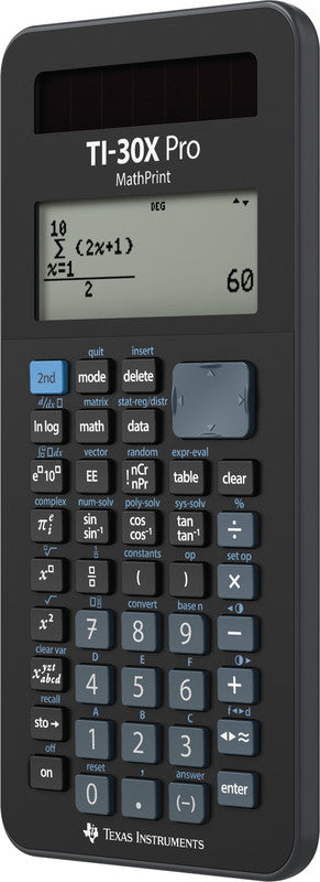 Texas Instruments Taschenrechner TI-30X Pro MathPrint – 11-stellig, LCD, Solar + Batterie, 80×184×17 mm