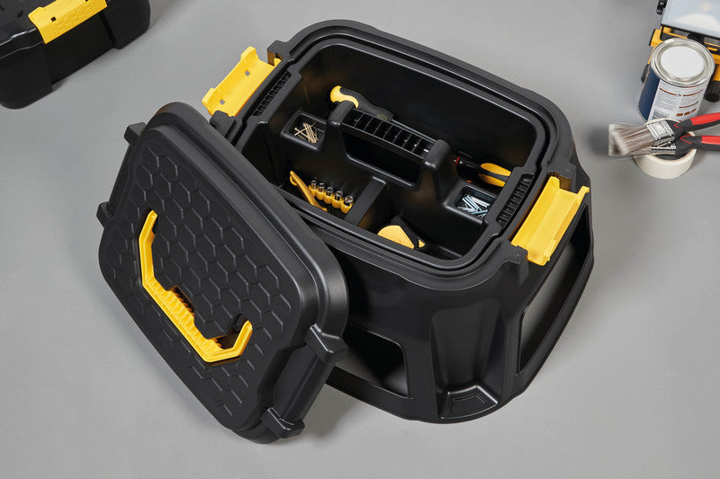CEP Hocker-Werkzeugkasten 2-in-1, 500 × 600 × 330 mm, Kunststoff (PP), Schwarz, Belastbarkeit 260 kg