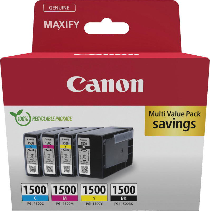 Canon Tintenpatronen-Multipack PGI-1500, CMYK, 4er-Pack