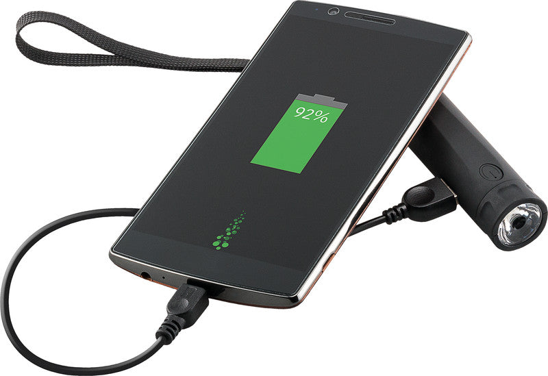 Goobay Powerbank 2600 mAh, 1× USB-A, mit Taschenlampe, für Smartphones, Tablets, schwarz