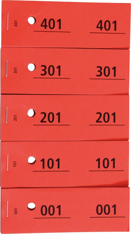 Adri Formularblock – Garderobe 1–500 nummeriert, 100 Blatt, 113 × 40 mm