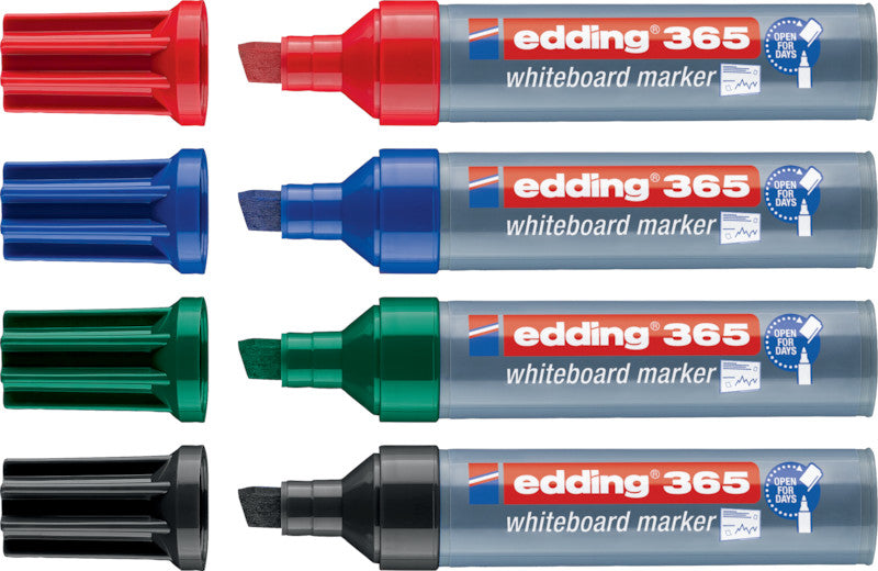 Edding Whiteboard-Marker 365 – Keilspitze 1-5 mm – Rot – Trocken abwischbar