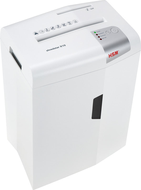 HSM Shredstar X10 – Aktenvernichter, DIN P-4, Partikelschnitt 4,5 × 30 mm, 10 Blatt, 20 l, A4