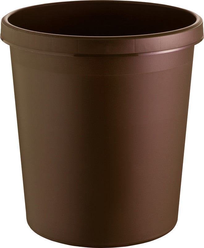 Helit Papierkorb the german – 30 l – Kunststoff, braun – Ø 350 × H 410 mm