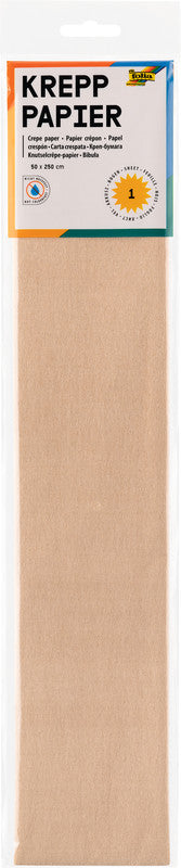 Folia Krepppapier – 50 cm × 2,50 m – 22 g/m² – Hellbraun