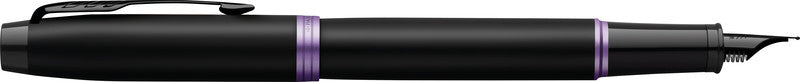 Parker IM Professionals Vibrant Rings – Mittlere Feder – für Rechts- & Linkshänder – Schwarz, Blau – Patronen