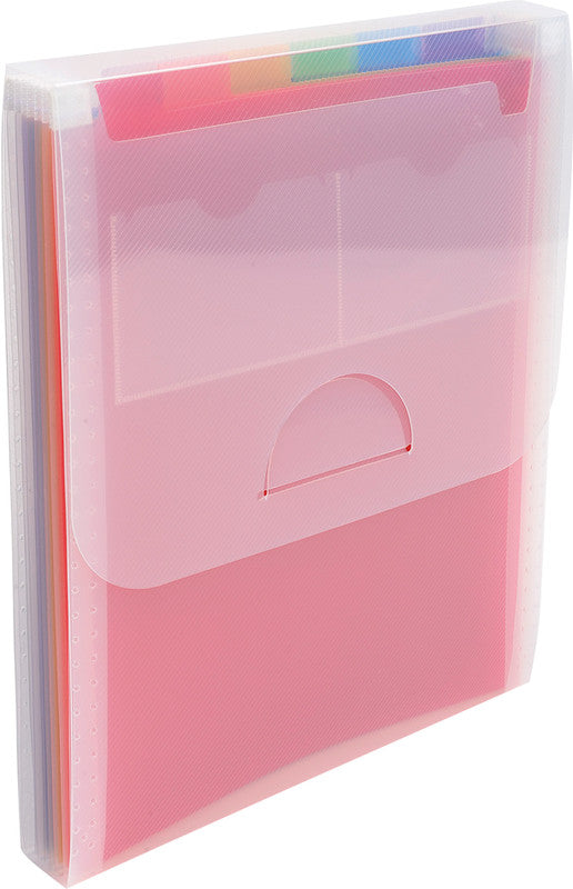 Exacompta Fächermappe Crystal A4 – 6 Fächer, Klappe, Polypropylen (PP), transparent, bis 200 Blatt