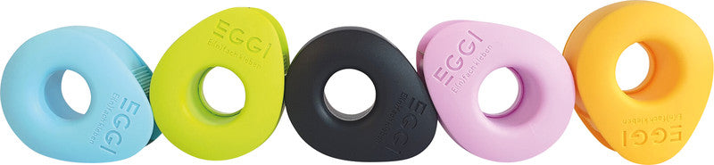 Eggi Handabroller – für Rollenbreite bis 19 mm, für Bandlänge bis 10 m, für Kern 1", Metallmesser, Kunststoff
