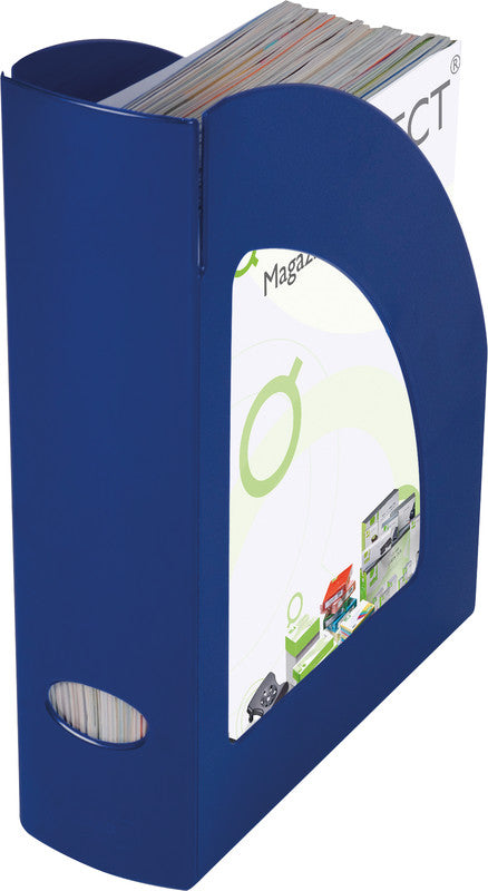 Q-Connect Stehsammler – für C4, mit Griffloch, 80 × 320 × 250 mm, Blau, Kunststoff
