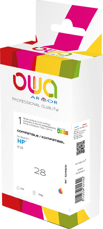 Owa Tintenpatrone, Farbe, 21 ml – für Tintenstrahldrucker, Multifunktionsgeräte