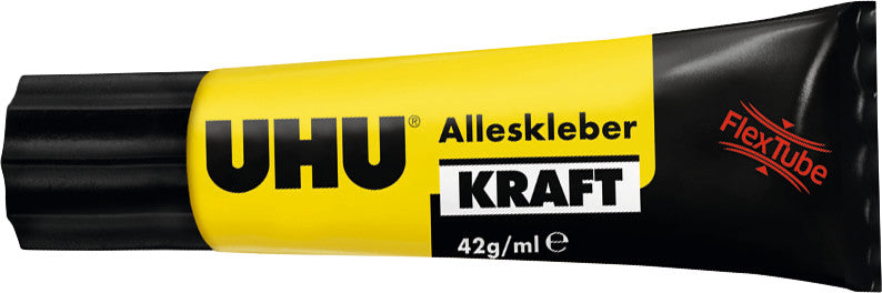 UHU Alleskleber Kraft FlexTube – Tube, extra stark, transparent, 42 g, für Metall, Keramik, Porzellan und mehr