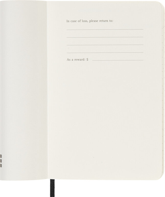 Moleskine Agenda – 1 Woche/1 Seite, gebunden, 9 × 14 cm, Jan–Dez 2026, Englisch, schwarz, FSC