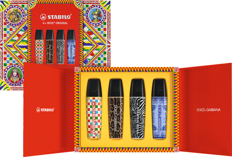 STABILO BOSS Original Textmarker Set 4 Farben – Keilspitze, 2–5 mm