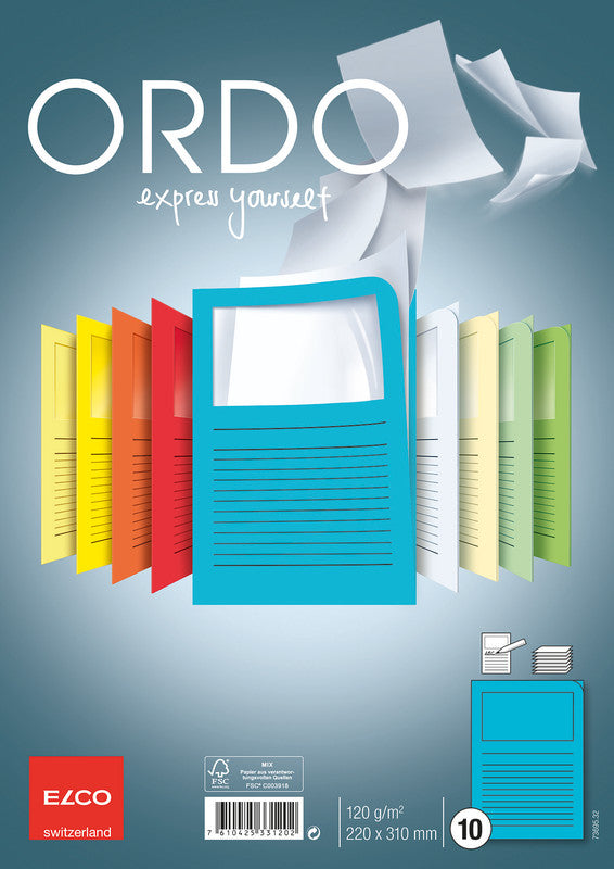 Elco Ordo Classico Sichtmappe A4 – Intensivblau, Papier, 10er-Pack