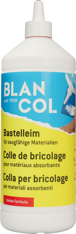 BLANCOL Bastelkleber – 1000 g – weiss – trocknet transparent, auswaschbar