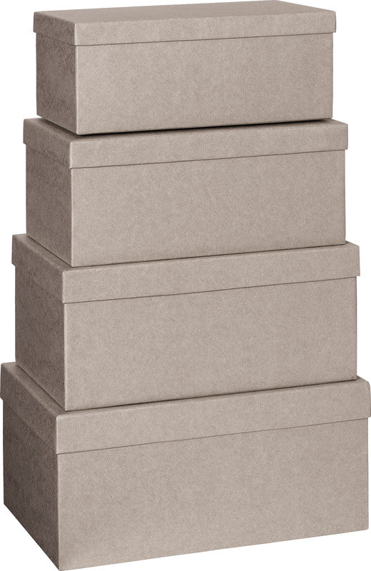 Stewo Geschenkbox – Neutral – 4er-Set, Strukturprägung, FSC-zertifiziert – Masse sortiert