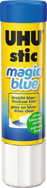 UHU Stic Magic Klebestift – Stift, extra stark, blau, 21 g, für Papier, Karton, Fotos u. a.
