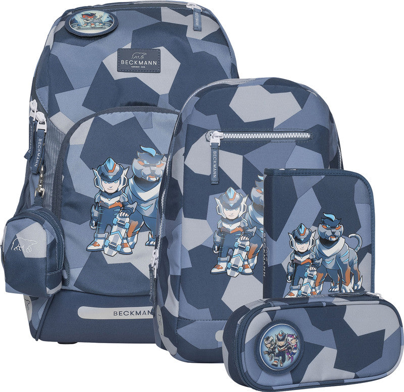 Beckmann Schulrucksack Active Air Flx – 6-teilig – Tiger Race – Recycelte Materialien