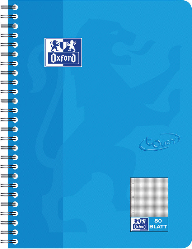 Elba Collegeblock B5, kariert, Spiralbindung, Karton, 80 Blatt – Meerblau, für SCRIBZEE App