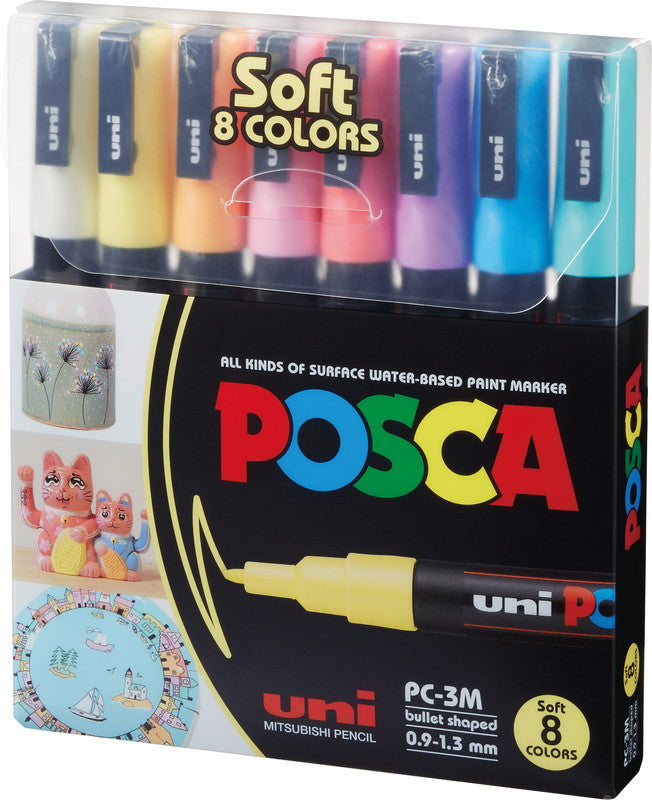 Uni-Ball Non-Permanent-Marker – Rundspitze 0,9-1,3 mm – Sortiert – 8er-Set