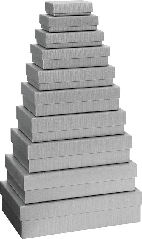 Stewo Geschenkbox Everyday One Colour – 10-teilig, Strukturprägung, Karton – sortierte Masse – silber