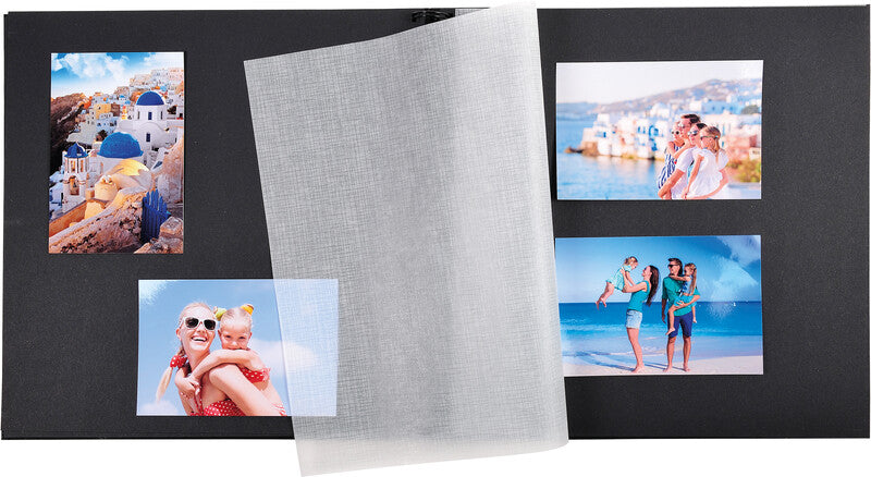 Exacompta Fotoalbum Wiro Graphik – für 320 × 320 mm, schwarz, mit Pergaminzwischenblättern, Karton